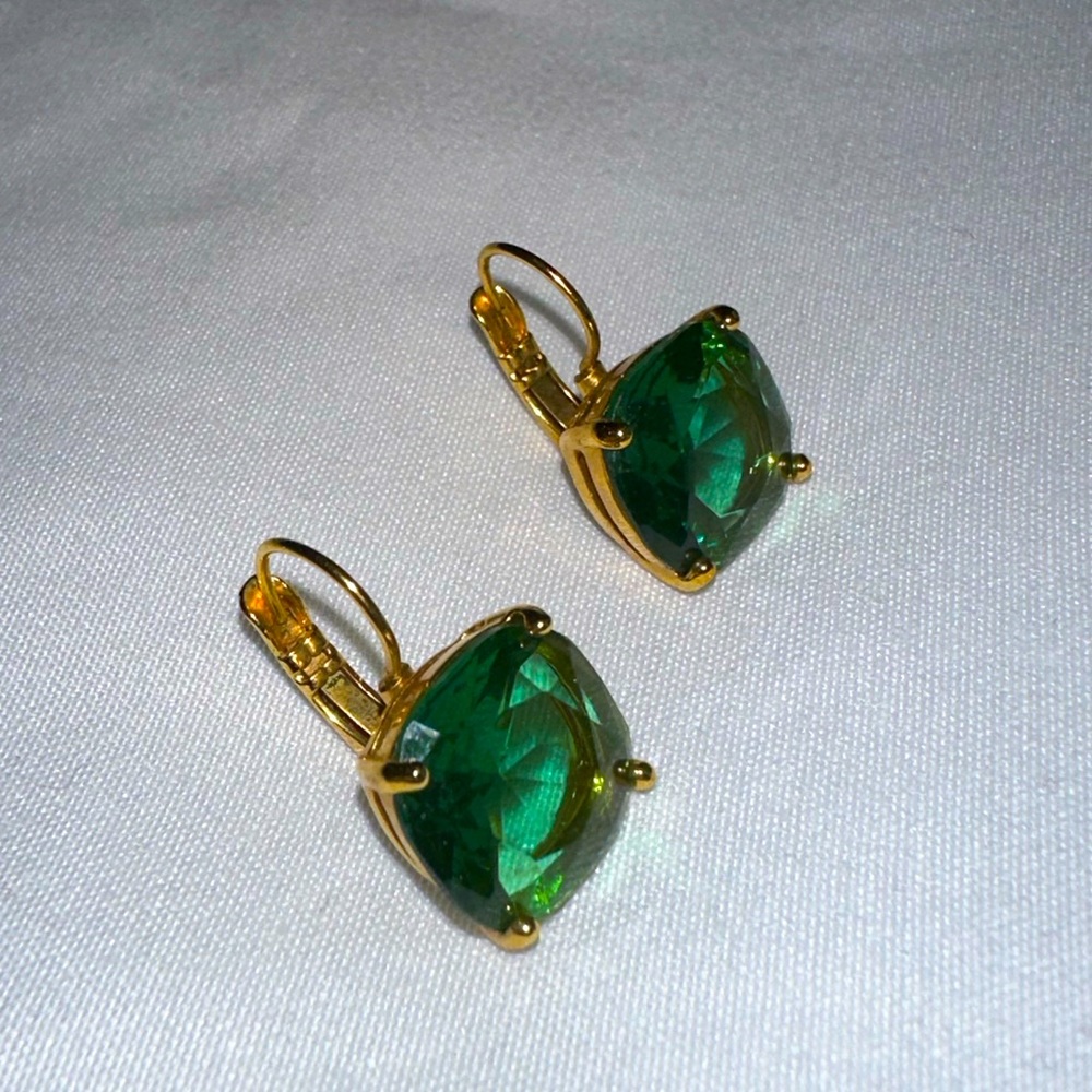 KATE SPADE Emerald Drop Leverback Earrings